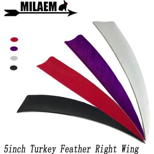 50/100pcs Archery 5inch Turkey Feather Right Wing Fletching Arrow Feather Carbon/Fiberglass Arrow Shooting Hunting Accessories