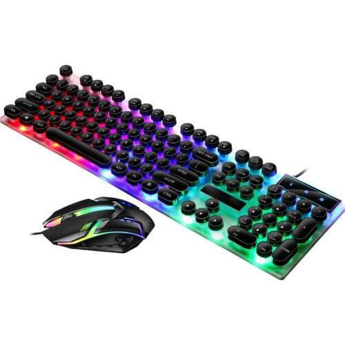 Waterproof Wired Gaming Keyboard Mechanical Feeling Backlit Keyboards USB 104 Keycaps Keyboard Computer Game Keyboards