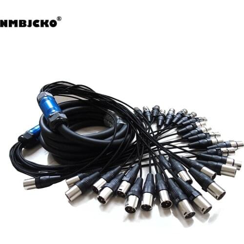 High quality NMBJCKO 16 Channel 3 Pin XLR Snake Cable Male to Female Extension Audio Cord snake cable