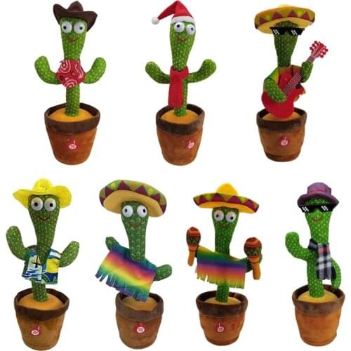 1 Pc Electronic Shake Singing Cactus Plant Toy, Funny Dancing Cactus Plush Toys for Early Childhood Education