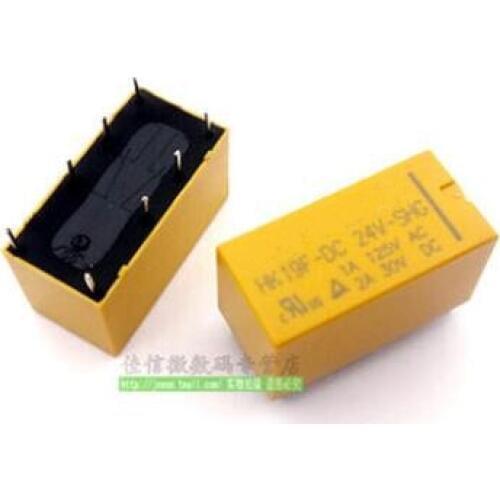 10pcs/lot HK19F-DC24V-SHG HK19F-DC24V HK19F DC 24V Coil Voltage DPDT 8 Pins 2NO 2NC Mini Power Relays PCB Type