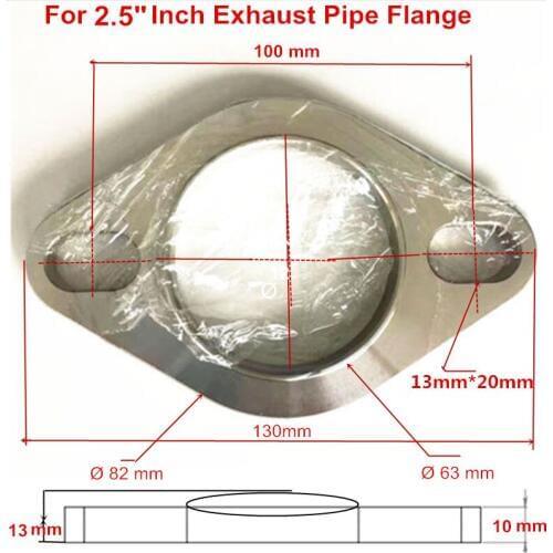 2.5“ Auto Car Manifold Collector Flange 63MM 2 Bolts Spacing Flange Gasket Fit Cat-back Catback 2.5" 2 1/2" Exhaust Pipe 1Pc