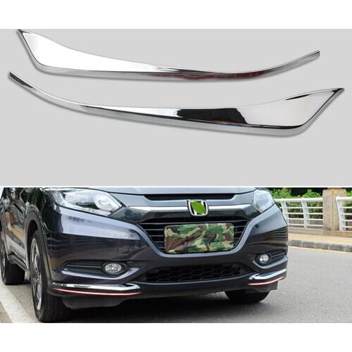 2pcs ABS Chrome Front Bumper Corner Cover Trim Garnish Protector Decorative Fit For Honda HR-V HRV 2014-2018 Accessories