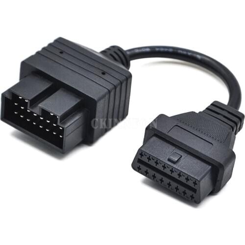 200Pcs/Lot 20 PIN To 16 PIN Adapter OBD2 Female Connector Diagnostic Tool Code Reader Adapter Cables For KIA 20 Pin OBD to OBD 2