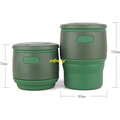 200pcs/lot 350ml Silicone Collapsible Coffee Cup Resuable Travel Coffee Cup For Camping Leak Proof Fold Water Cup