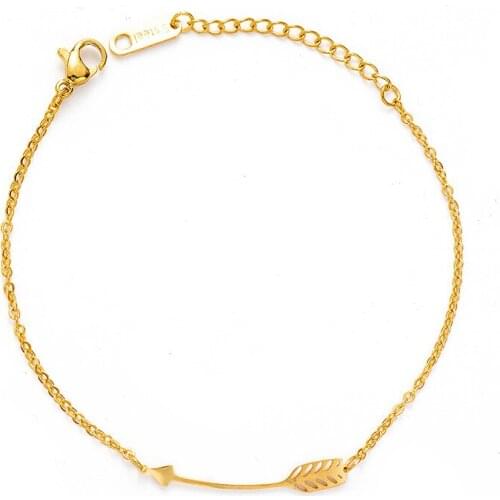 2021 New Trendy Gold Color Arrow Bracelets For Women Stainless Steel Chain Geometric Bracelet Party Gifts Wholesale bijoux femme