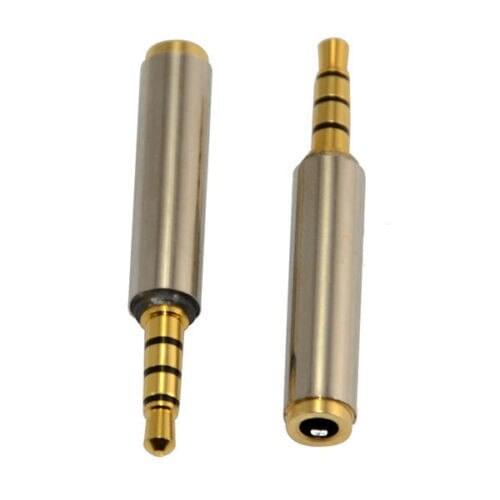 4 Pole Stereo 1/8" Male to 3.5mm Female Audio Adapter Headphone TRRS Convertor