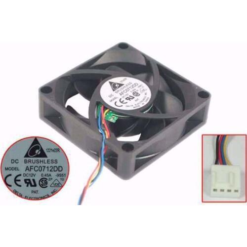 Delta Electronics AFC0712DD -9S51 DC 12V 0.45A 70x70x20mm 4-wire Server Cooling Fan