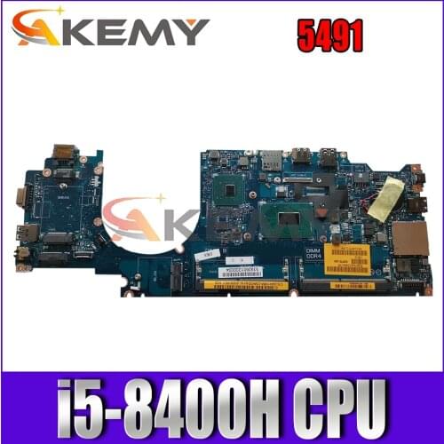 Akemy Brand NEW i5-8400H FOR Dell Latitude 5491 Laptop Motherboard DDP70 LA-F701P CN-04HYMM 4HYMM Mainboard 100% tested