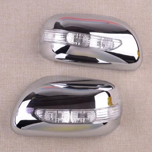 1 Pair Car Left & Right Chrome Side LED Light Mirror Cover Molding Trim Fit for Toyota Corolla Sedan 2009 2010 2011 2012 2013