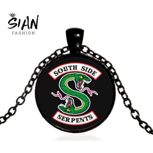 SIAN Top Quality Riverdale South Side Serpents Necklace Cosplay Jughead Jones Punk Chain Long Necklace Popular TV Series Jewelry