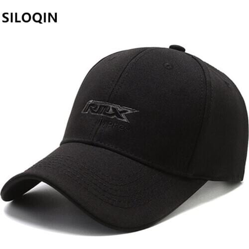 SILOQIN Snapback Cap Mens New Letter Embroidery Cotton Baseball Cap Middle-aged Elderly Sports Caps Adjustable Size Bone Hats