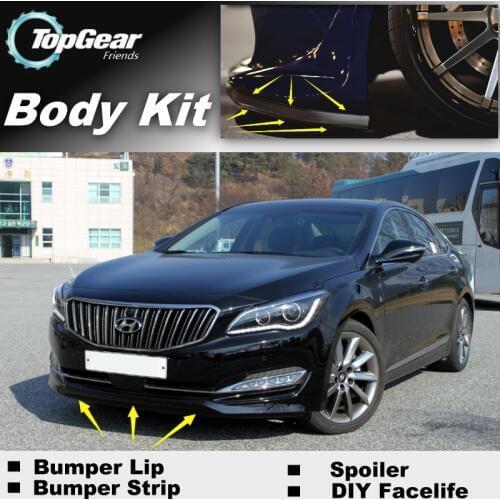 For Hyundai Aslan Bumper Lip / Front Spoiler Deflector For TopGear Friends Car Tuning View / Body Kit / Strip Skirt