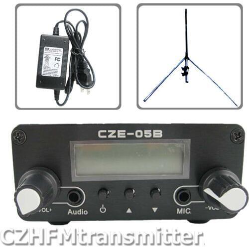 0.5w 500mw CZH-05B CZE-05B FM transmitter kit silver +1/4 wave GP antenna+power supply