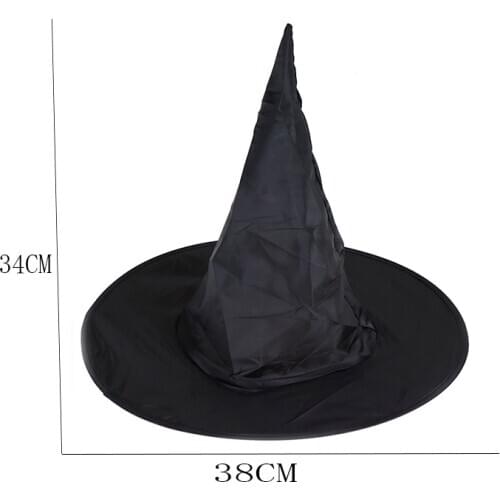 Hot sale Halloween Adult Womens Black Witch Hat For Halloween Fancy Dress Party Costume Accessory Fashion Peaked Cap