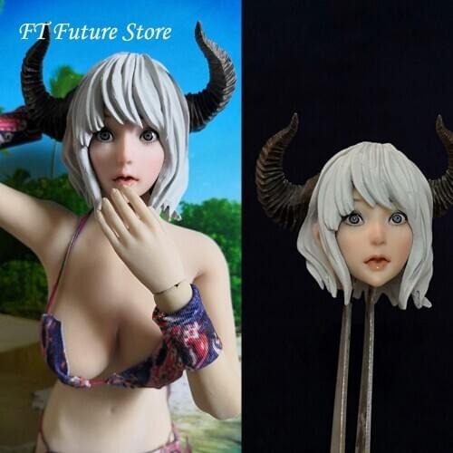 In Stock Collectible Japan Anime 1/6 Scale Devil Mother Shinozaki Female Head Carved for 12'' Figures Body