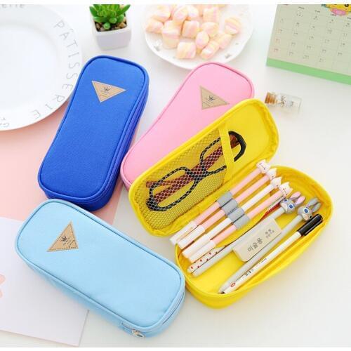 Korean Stationery Simple Style Large Capacity Multi-Functional Pen Bag Pen Bag Stationery