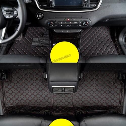 Leather car floor mats for kia sorento UM 2014 2015 2016 2017 2018 2019 cover interior accessories carpet 5 7 seats styling