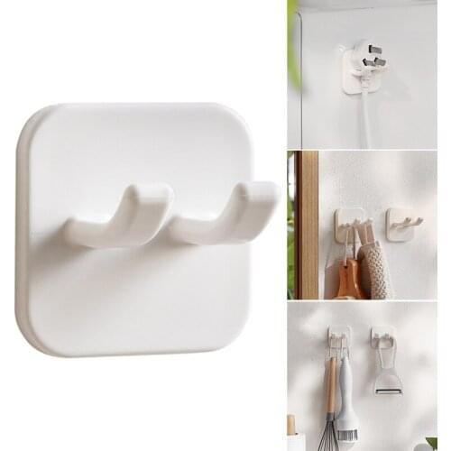 Plug Hook Clothes Hook Punch-Free Strong Power Transparent Paste Wire Kitchen Socket Storage Rack Home Organization
