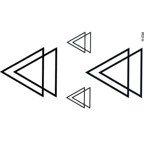 Stacked triangle temporary tatoo temporary stickers tatuajes temporales faux tatouage flash tattoo stickers glitter tattoo