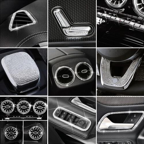 For Mercedes Benz A Class W177 2018 2019 2020 A180 A200 A220 A250 A35 AMG Center Console Trim Diamond Cover Crystal Sticker