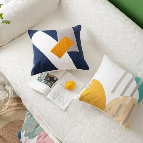 Towel Embroidery Cushion Cover 45*45 Decorative Throw Pillows Case for Living Room 100% Cotton Colorful Nordic Home Decor