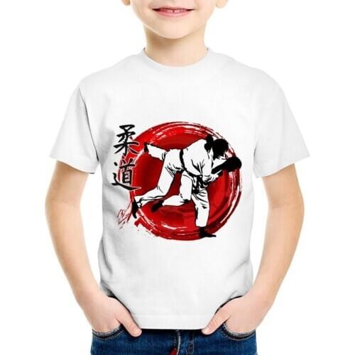 2020 New Kids Fashion Print Judo Funny T-shirts Children Cool Summer Baby Casual Clothes Short Sleeve Tees Tops For Boys/Girls