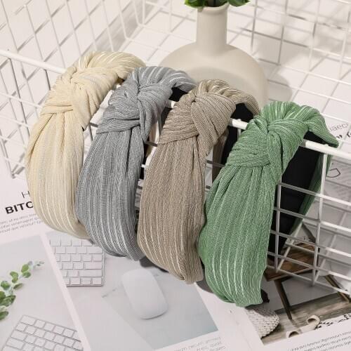 2021 Fashion Knot Hair Hoop For Women Girls Bezel Solid Color Headband Sweet Hairbands Bezel Hair Accessories Headwear Hot