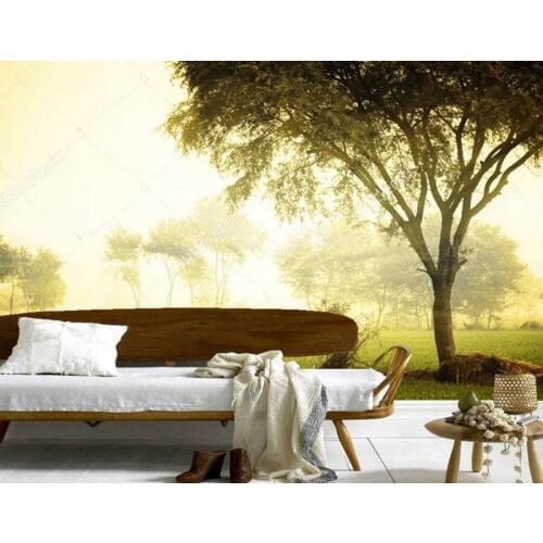 Custom wallpaper forest in the early morning,restaurant living room sofa TV wall bedroom mural 3d wallpaper nature for room