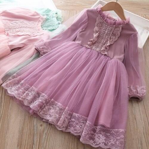 Girls Dress Winter Autumn Christmas Lace Dresses For Kids Girl Clothes Children Birthday Princess Tutu Clothing Long Sleeve Wear