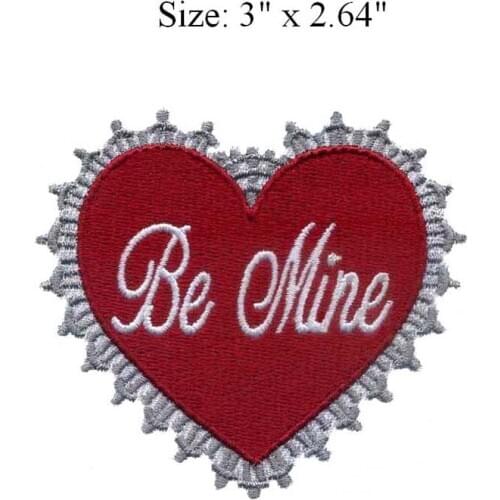 VALENTINES DAY HEART OF LACE 3.0"wide embroidery patch for HAPPY/DAY/TEAM