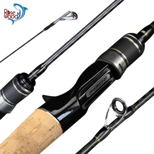RoseWood Spinning Fishing Rod UL 1.5m Lure weight 1-7g 2 Sections High Carbon Solid Tip Casting Rod Carp Inshore Fishing Tackle
