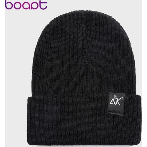 Unisex Hat Letter ADK Casual Crimping Beanies for Men Women Warm Knitted Winter Hat Fashion Solid Hip-hop Beanie Cap 10 Colors