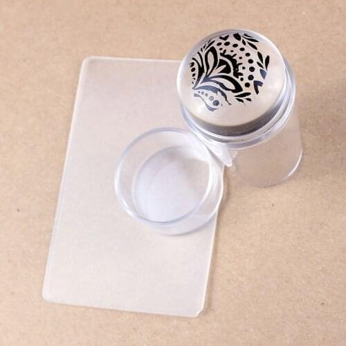 Stamping Nail Art Stencils Nail Jelly stamper Pure Transparent Head Nail Stamp Scraper Stamper Polish Stencils