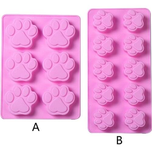 Silicone Paw Print Mold Reusable Dog Cat Animal Paw Ice Candy Chocolate Baking Mold Oven Freezer Dishwasher Safe
