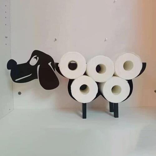Cute Toilet Paper Roll Holder Metal Storage Stand Bath Room Floor Decor