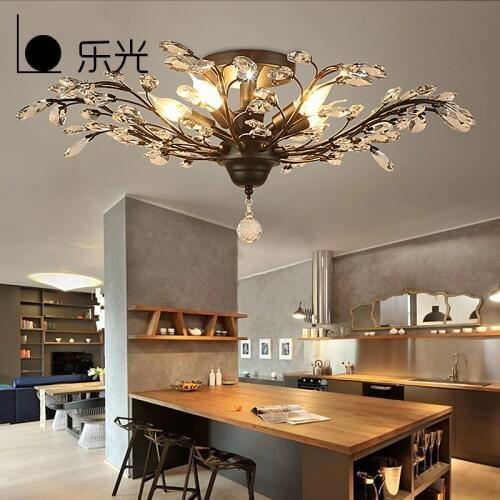 Nordic Modern Crystal Ceiling Light Fixtures for Bedroom Kitchen Living Room Crystal Branches Style ceiling lamp
