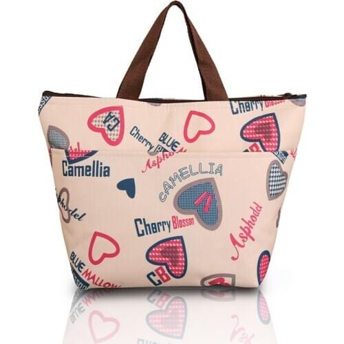 New Arrive Vogue Printing Travel Picnic Waterproof Thermal Cooler Insulated Carry Lunch Bags 0716