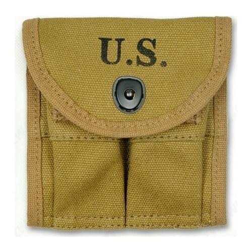 Military WW2 WWII US Army M1 Carbine Canvas Magazine Pouch Khaki Hi-Q1943 armyshop2008