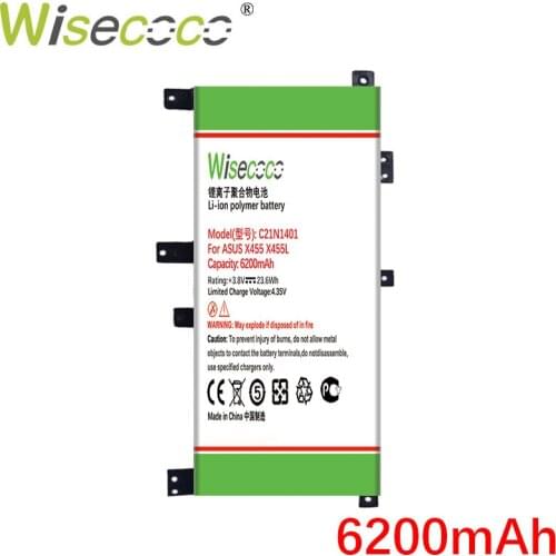 WISECOCO 6200mAh C21N1401 Laptop Battery For ASUS DX882L C21N1401 X455 X455L X455LA A455L A455LD A455LN F455L K455L X454W Y483L