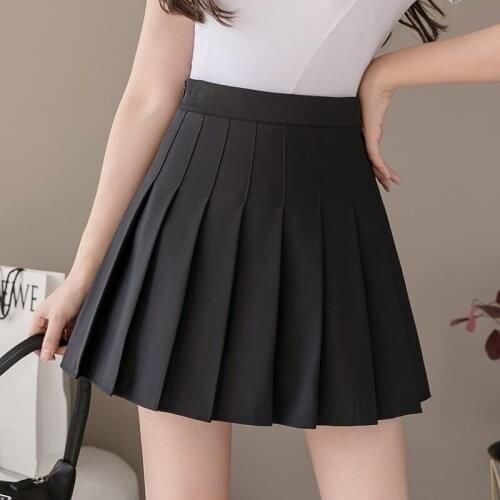 High Waist Sexy Kawaii Black Pleated Skirts 2021 Women Y2k Harajuku Pink Short Skirt Fashion Cute Plaid White Black Tennis Skirt