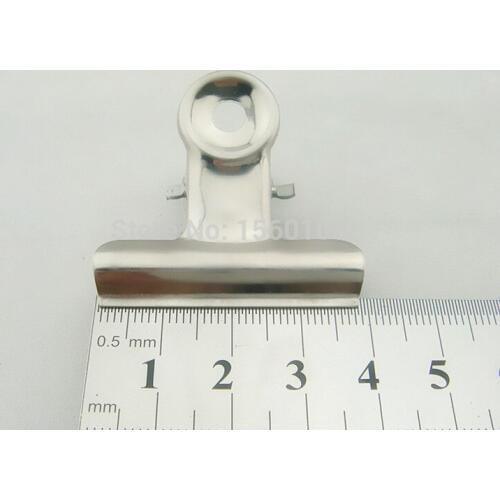Hot Sale 12pcs/lot 39mm silver round metal Grip Clips Bulldog clip paper clip office supplies& stationery Stainless steel