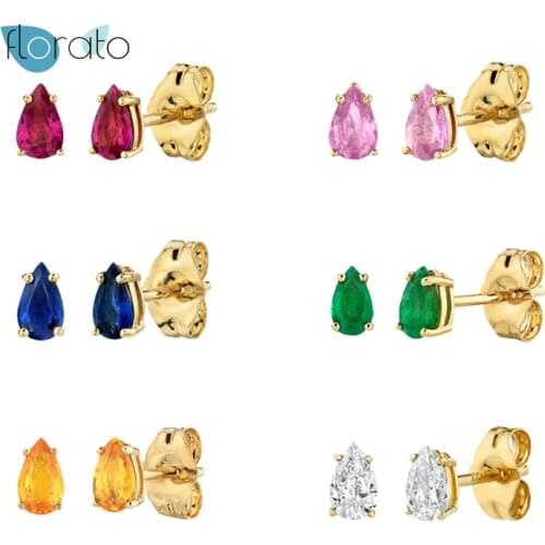 925 Silver Ear Needle Colorful Water Droplets Stud Earrings for Women Exquisite Luxury Crystal Earrings Korean Fashion Jewelry