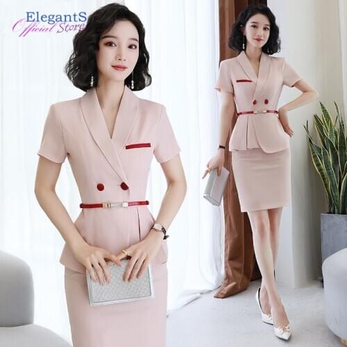 2020 Summer Autumn Career Women Suit Office Lady Business Work Skirt Suits Elegant 2 Piece Set Fashion Blazer Set Plus Size 4XL