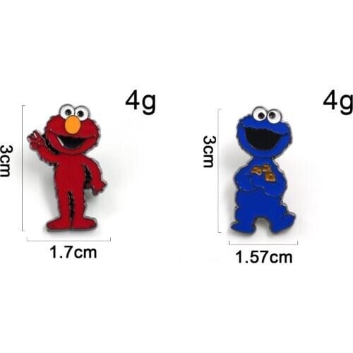 1PCS Sesame Street Fashion Anime Brooches Alloy Cartoon Pin Brooch Badge Pins Unisex Gifts New