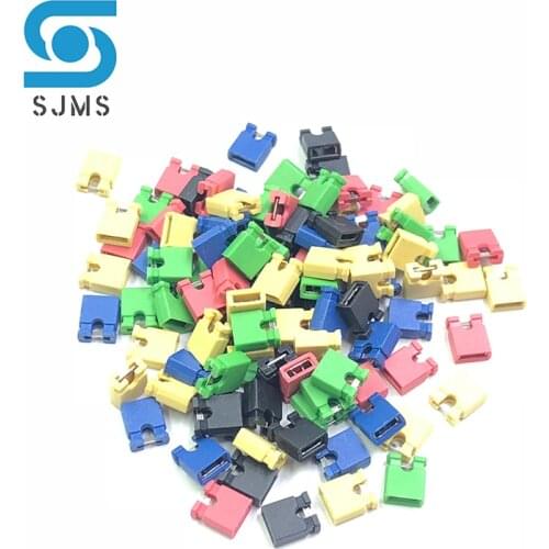 100pcs Colorful Pin Header Jumper Cap Blocks Connector 2.54 mm 3 1/2 Hard Disk Drive DVD/CD Drive Motherboard Expansion Card PCB