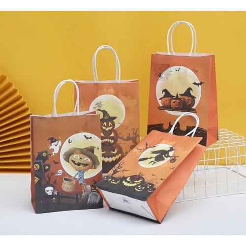 12Pcs Paper Bags with Handles Kraft Paper Gift Bags Candy Packaging Tote Bag Kids Birthday Christmas Halloween Party Favor Boxes