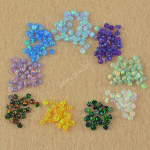 2mm round opal cabochon synthetic opal Gems loose jewelry stones for Body jewelry or earring stud in 78 colors