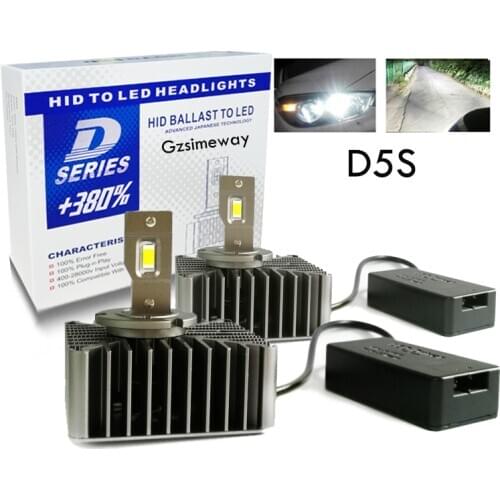 2Pcs Car Headlight D5S LED CanBus D3S D2S D2R D4S D4R D1S D8S No Error HID Auto Bulb to 6000K White LED Lamp Conversion Kit