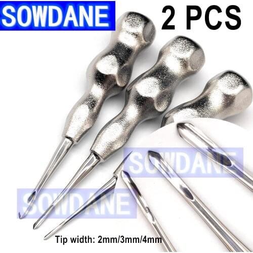 2 pcs Minimally Invasive Dental Root Elevator Hollow Handle Stainless Steel Dental Tooth Loosening Elevator Root Extraction
